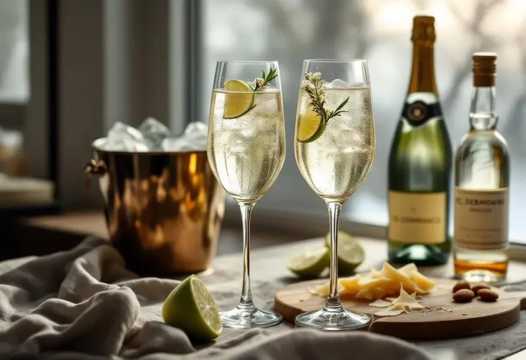Comment préparer un apéritif pétillant au St-Germain et prosecco pour une délicate touche florale en plein hiver