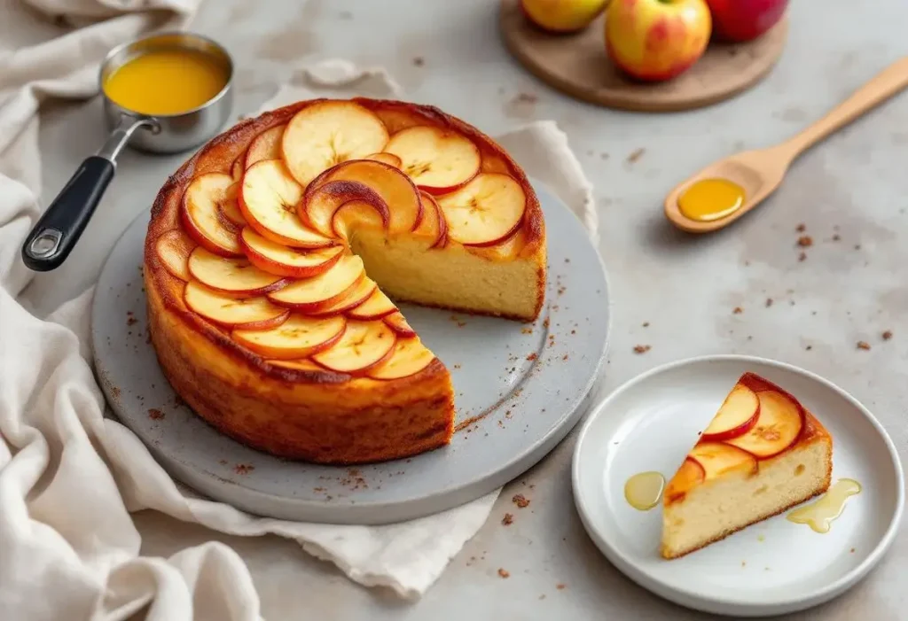 Gâteau aux pommes : l’astuce du beurre chaud qui caramélise délicieusement et sublime votre dessert en chef‑d’œuvre