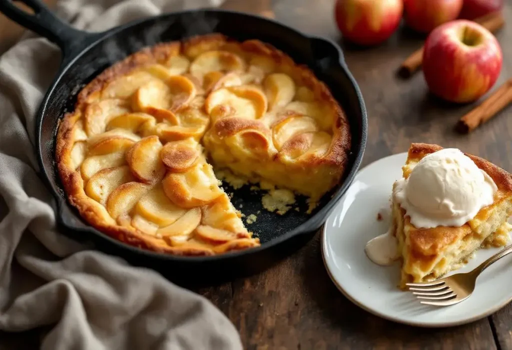 Je fais ce gâteau aux pommes à la poêle : ultra simple, rapide, sans four et 100 % réconfort