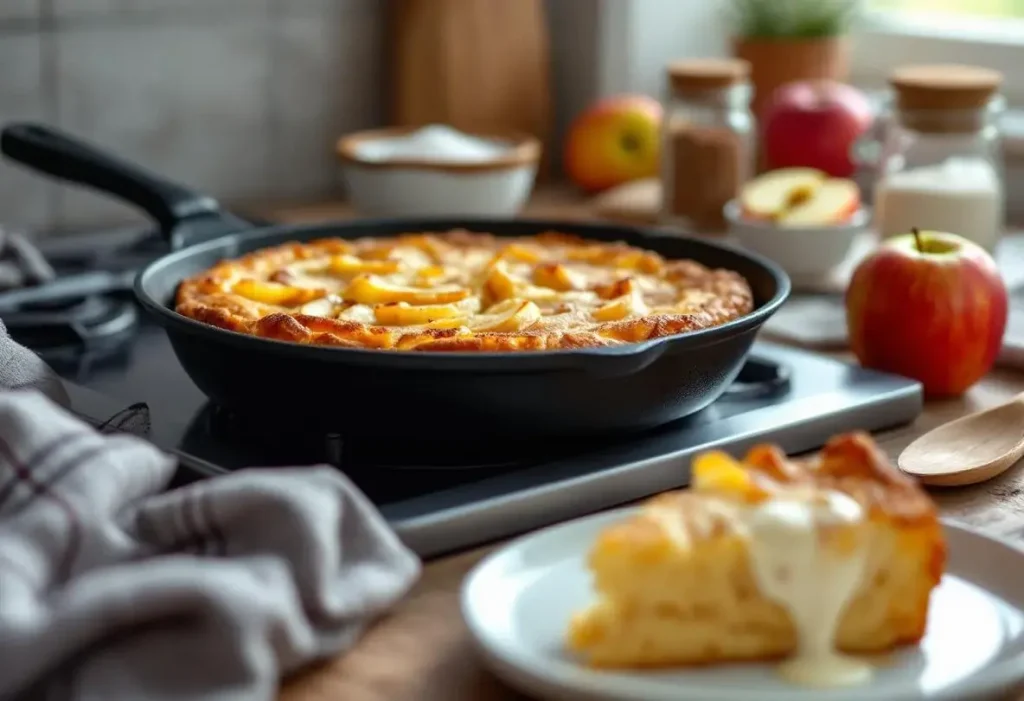 Je fais ce gâteau aux pommes à la poêle : ultra simple, rapide, sans four et tellement réconfortant