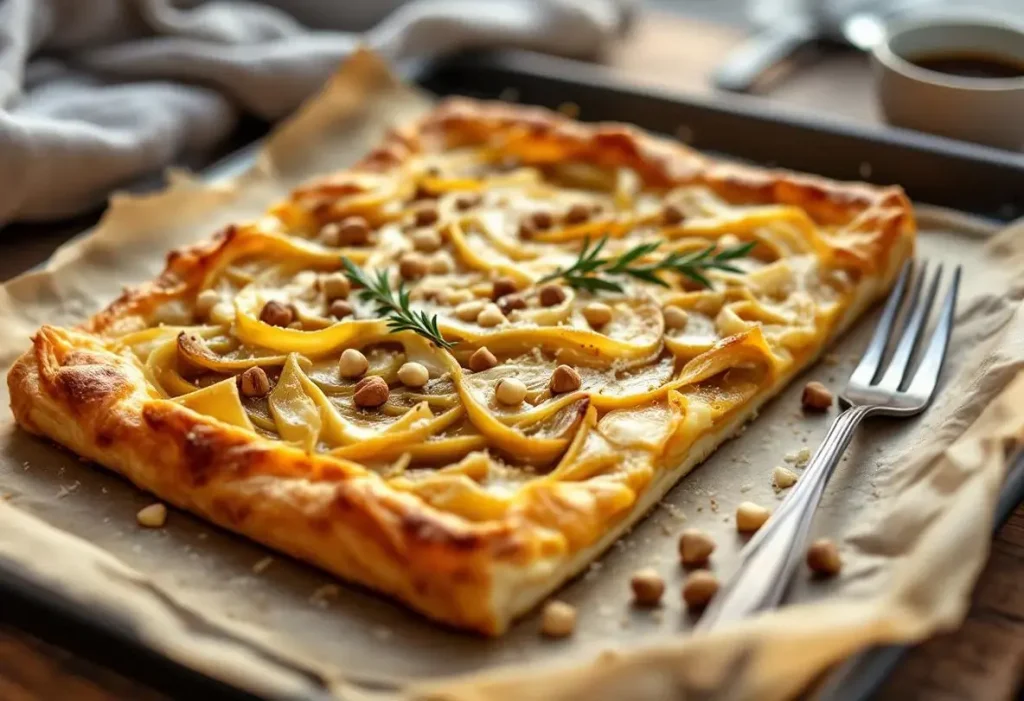 Tout simple, tout fondant, tout doré : cette tarte fine aux poireaux et parmesan a tout pour séduire en hiver